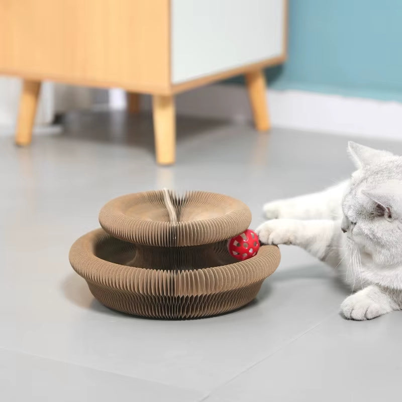 Magic Cat Scratch Organ Board: Interactive Claw Grinding and Climbing Toy for Kittens with Ball and Corrugated Scratching Surface
